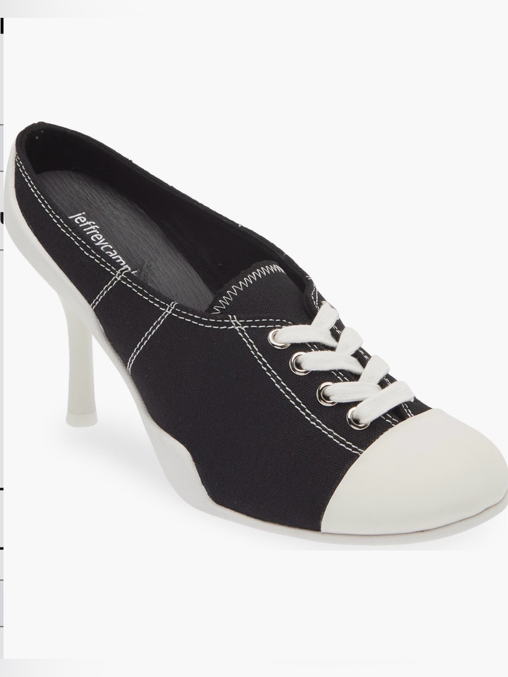 Jeffrey Campbell Black & White Lace-Up Canvas Pump
